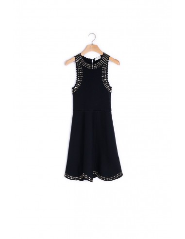 Robe courte en maille ornée de studs pas chere